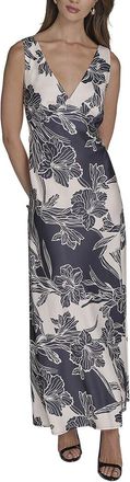 Halston Heritage Sleeveless V-Neck Midi Dress