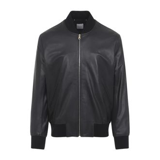 Paul Smith Zip Bomberjack - Heren - Leren en Su&egrave;de Jassen - Zwart - M - Leer - Jassen
