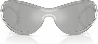 Michael Kors La Praia Silver Mirror Shield Ladies Sunglasses MK1166 19038V 138