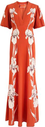 La DoubleJ LA Double J Marlene Floral-pinted Silk-crepe Maxi Dress - Multicoloured - L (UK14 / L)