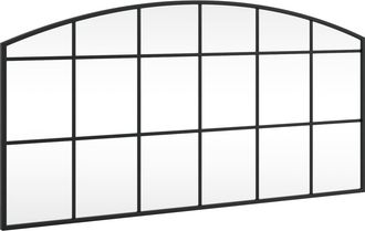 vidaXL Espejo De Pared Arco De Hierro Negro 100x50 Cm Vidaxl