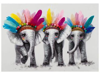 Schubiger M&ouml;bel Bild Kleine Elefanten mit Federn