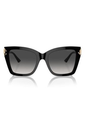 Jimmy Choo London 54mm Square Sunglasses in Black /Gradient Grey at Nordstrom