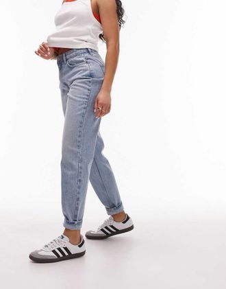 Topshop Original Mom high rise jean in bleach-Blue