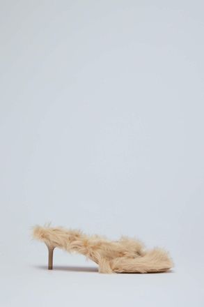 Acne Studios Furry Kitten Heel Sandals