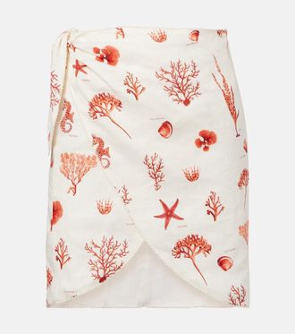 Agua Bendita Agustina printed linen beach cover-up