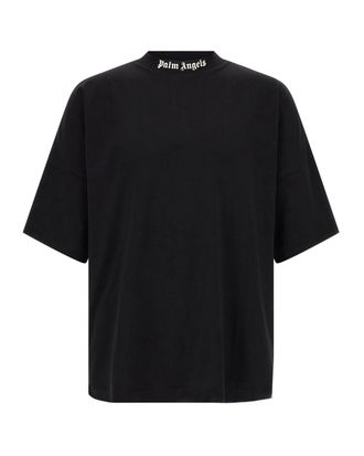 Palm Angels Off-White Cotton Oversized Gothic Logo T-Shirt
