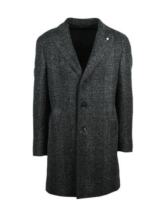 Lubiam Grey-Black Wool-Blend Coat
