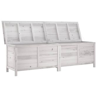 Berkfield Home Garden Storage Box White 198.5x50x56.5 cm Solid Wood Fir