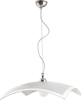 Energy L&aacute;mpara De Suspensi&oacute;n Elisa &Oslash;50 Cm, Vidrio Blanco Y Transparente Con Detalles Cromados