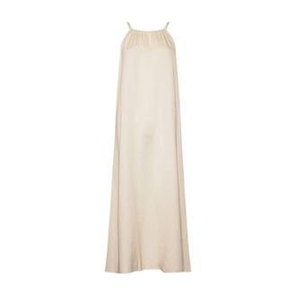 Tiffany & Co. Feluka Lange Jurk - Dames - Casual kleedjes - Wit - M/L - Linnen - Kleedjes