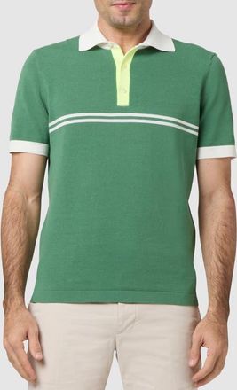 Sid Mashburn Rally Stripe Polo Sweater in Ivy/Chalk/Yellow at Nordstrom, Size Large