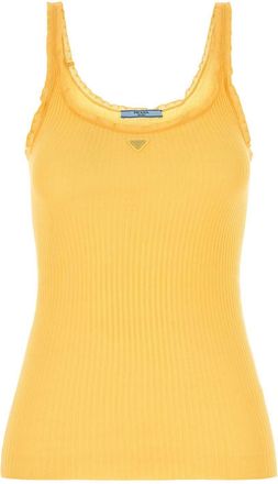 Prada Yellow Cotton Tank Top