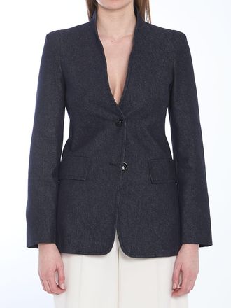Max Mara Womens Slim-fit Single-breasted Blazer - Dark Grey Cotton - Size EU 44 (Womens)