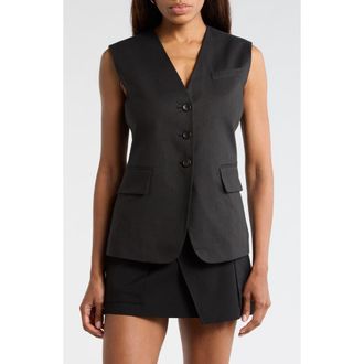 A.L.C. Noa Linen Blend Vest in Black at Nordstrom Rack, Size 10