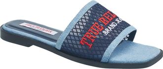 True Religion Brat Mesh Slip on Sandal in Blue at Nordstrom, Size 10