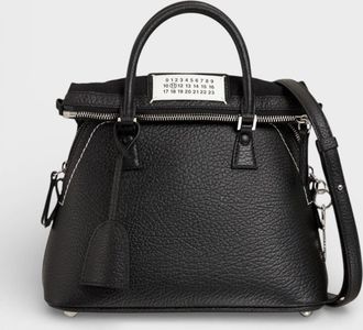 Maison Margiela Womens Maison Margiela Mini 5AC Grained Leather Top Handle Bag Black - Size: ONE size