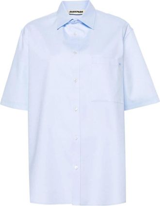 Darkpark Kortmouw Overhemd met Knoopsluiting - Dames - Overhemden - Blauw - XS - Overhemden