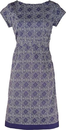 White Stuff Debranded Slate Blue Purple Vintage Style Cotton Tea Dress (14)