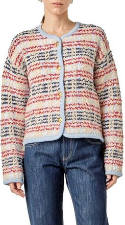 English Factory Textured Stripe Wool Blend Jacket in Powder Blue Multi at Nordstrom, Size X-Small