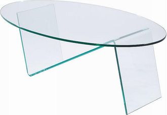 Vente-Unique Mesa de centro de vidrio templado - Transparente - ELOWEN