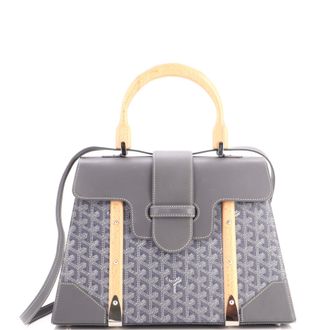 Goyard Saigon Top Handle Bag Coated Canvas with Leather MM