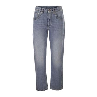 Brunello Cucinelli Jeans, Dames, Blauw, L, Katoen, Rechte Jeans