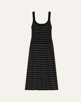 Theory Stripe Knit Midi Dress