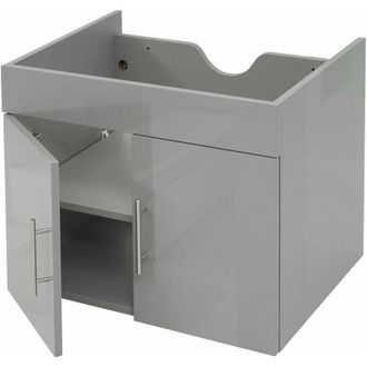 Hhg Mueble Bajo Lavabo Hhg 236, Mueble Bajo Lavabo Muebles De Ba&ntilde;o, Mvg Alto Brillo 60cm, Gris