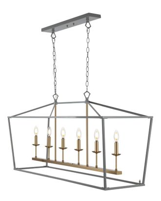 Jonathan Y Designs Jonathan Y Pagoda 49In Linear 6-Bulb Led Pendant