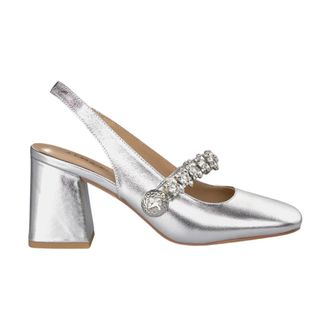 Alma En Pena Pumps, female, Gray, 5 UK, Square Heel Womens Shoes with Rhinestone Detail