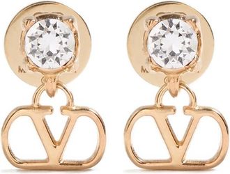 Valentino Garavani VLogo Signature Earrings In Metal And Swarovski Crystals