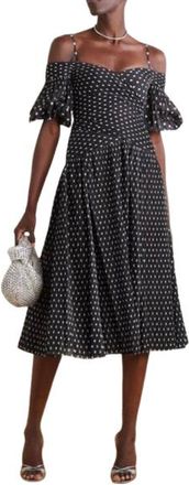 Zimmermann Off The Shoulder Black Polka Dot Midi Size M