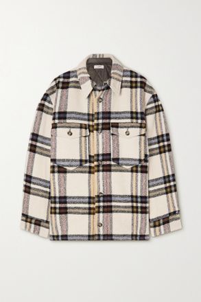 Isabel Marant Giacca In Flanella A Quadri Ervey - Ecru