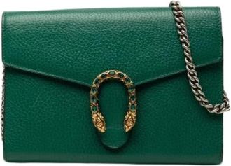 Gucci Pre-owned Dionysus Cross Body Bag - Dames - Vintage Schoudertas - Groen - ONE Size - Leer - Vintage