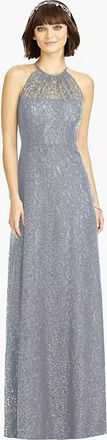 Dessy Victoria Sequin Lace Dress In Platinum Shiny