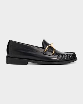 Alexander McQueen Men & apos;s Wishbone Leather Moc-Toe Loafers
