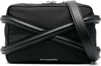 Alexander McQueen Zwarte Nylon Harnas Camera Tas - Heren - Schoudertassen - Zwart - ONE Size - Nylon - Tassen