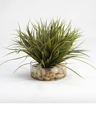 D&W Silks Inc Grass In Round Glass