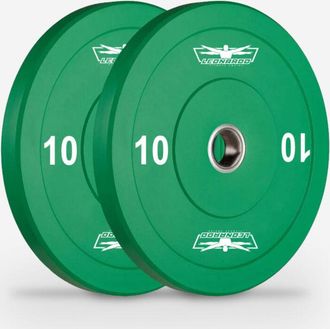 Leonardo 2 Discos Ol&iacute;mpicos De Goma Y Acero De 10 Kg Parachoques Cross Training De 50 Mm Hanzo