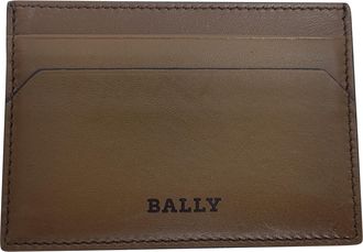 Bally Pre-owned Mens Card Holder in Brown Leather - Mocha Sheepskin - One Size