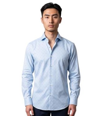 HUGO BOSS Blue Slim Printed Shirts