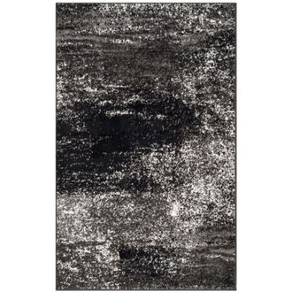 Safavieh Alfombra abstracto moderno de polipropileno plata/negro, 122 x 183 cm