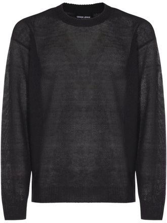 Giorgio Armani drop-shoulder jumper - men - Fabric - L - Black