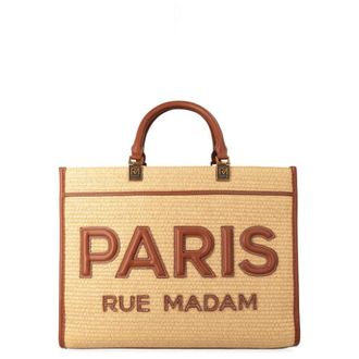 Rue Madam Tote Bags, female, Brown, Size: ONE SIZE Iconique Tote Straw