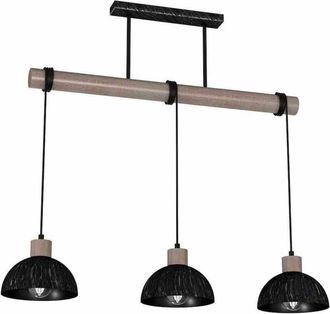 Milagro Lámpara colgante erik de madera aserrada negra/patinada 3XE27