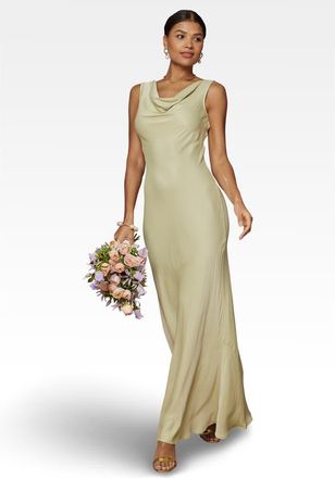 Maids to Measure Pandy Satin Cowl Bridesmaid Dress in Sage Green at Nordstrom, Size 10