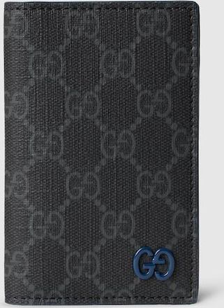 Gucci Blue Interior GG Long Card Case, Black, GG Canvas