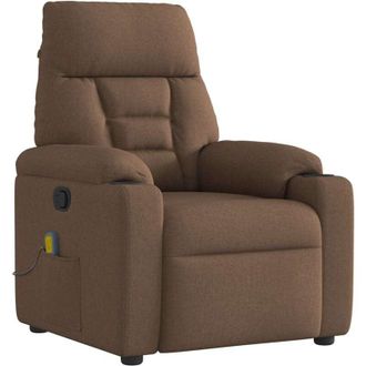 vidaXL Sill&oacute;n Reclinable Con Masaje De Tela Marr&oacute;n Vidaxl