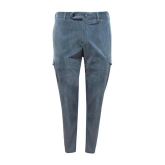 PT01 R1755 Pantalone Cargo Velluto PT Torino Slim Velvet Trousers - male - PT01 - Slim-fit Trousers - Blue - XL - Trousers